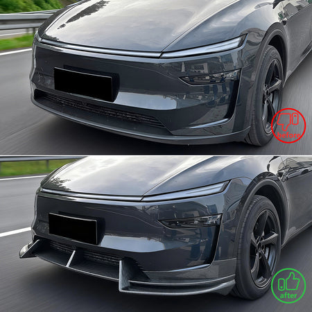 Fits 2026 Tesla Model Y Juniper Premium Front Bumper Lip Carbon Fiber Print 3PCS