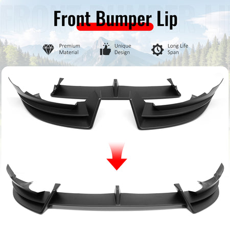 Fits 2026 Tesla Model Y Juniper Premium IKON Front Bumper Lip Matte Black 3PCS