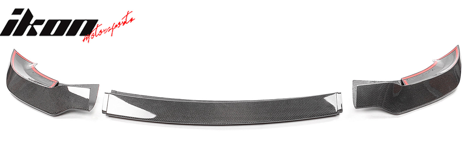 Fits 17-23 Tesla Model 3 Track Pack Gloss Black Carbon Fiber CF Front Bumper Lip