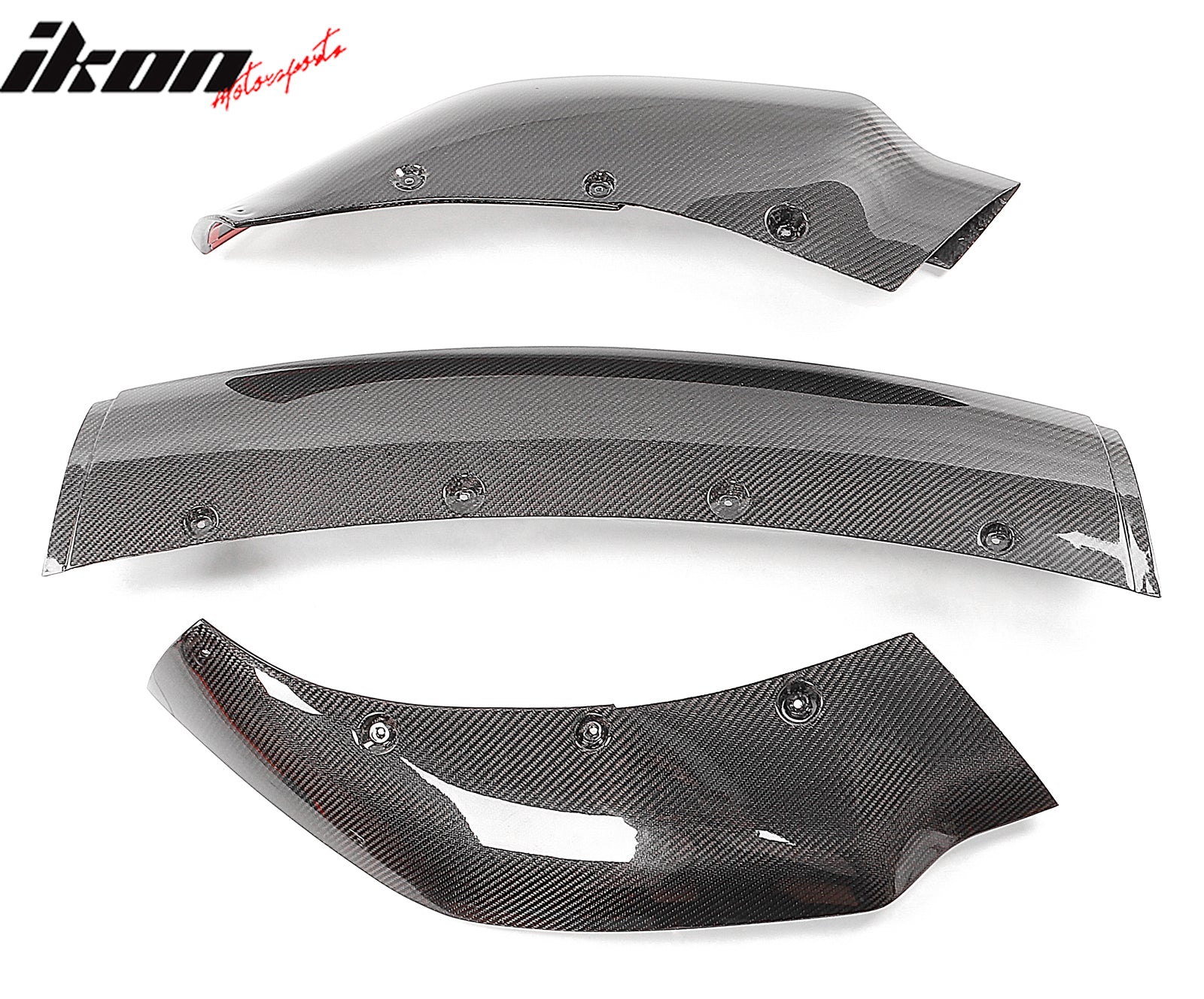 For 17-23 Tesla Model 3 4DR Track Pack Front Bumper Lip Carbon Fiber Gloss Black