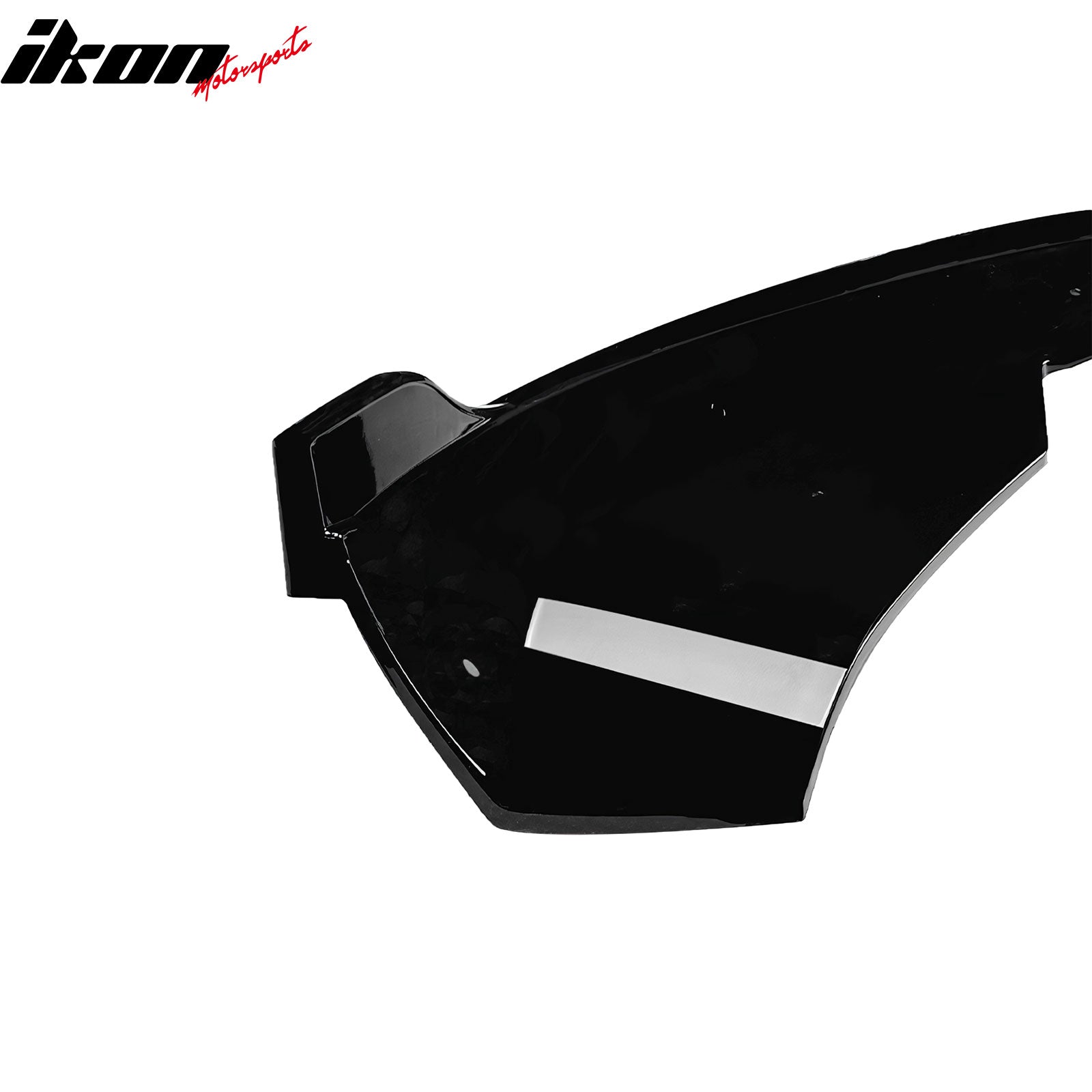 Fits 24-26 Tesla Model 3 IKON V4 Style Front Bumper Lip Spoiler Gloss Black 3PCS