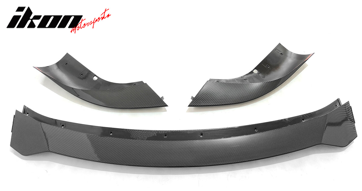 Fits 21-23 Tesla Model S Track Pack Style Front Bumper Lip Carbon Fiber Print