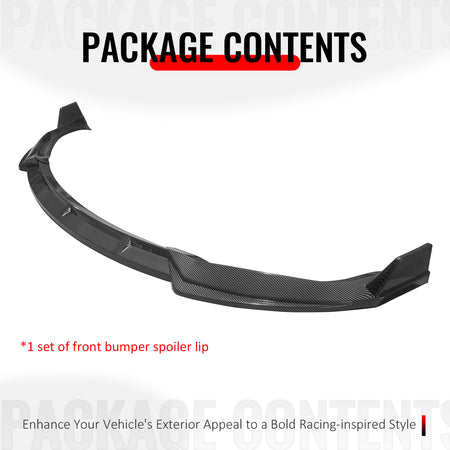 For 16-21 Tesla Model X Front Bumper Lip Splitter Splitter PP Carbon Fiber Print