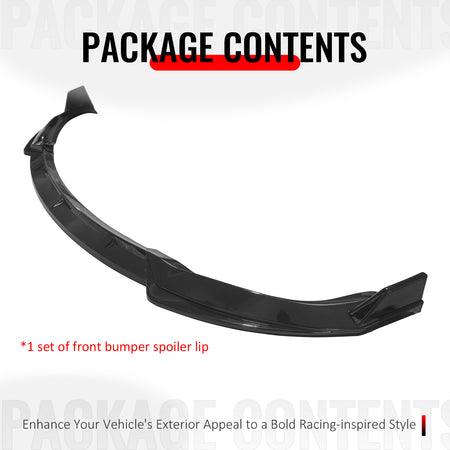 Fits 16-21 Tesla Model X Front Bumper Lip Splitter Chin Splitter PP Gloss Black