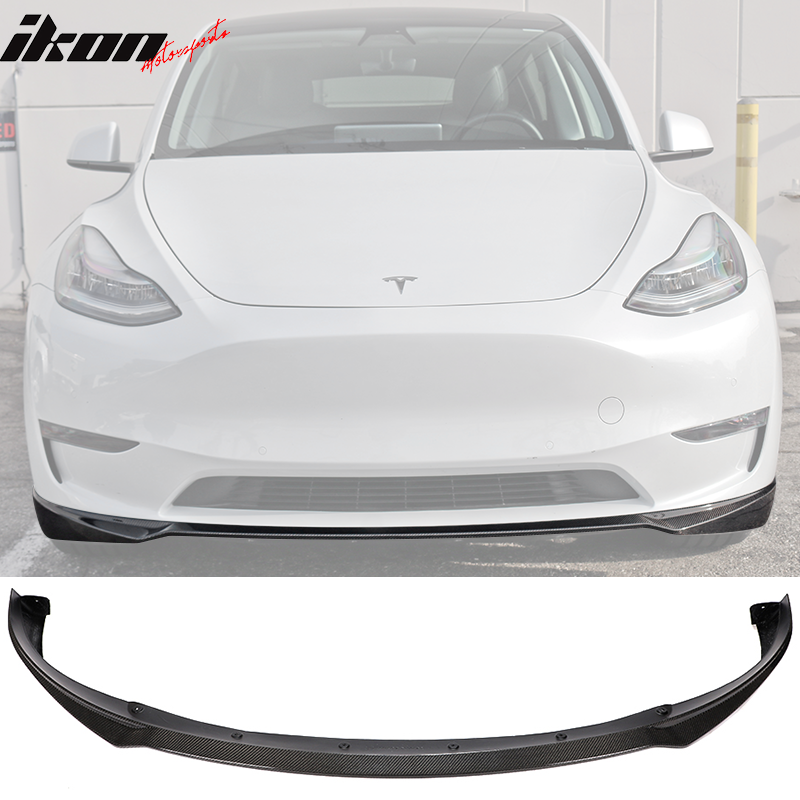 2020-2023 Tesla Model Y IKON Style Front Bumper Lip Carbon Fiber