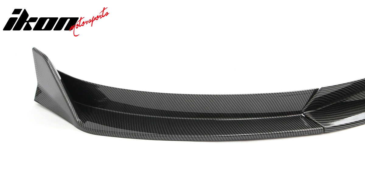 Fits 25-26 Tesla Model Y Front Bumper Lip Carbon Fiber Print 3PC ABS V2 Spoiler