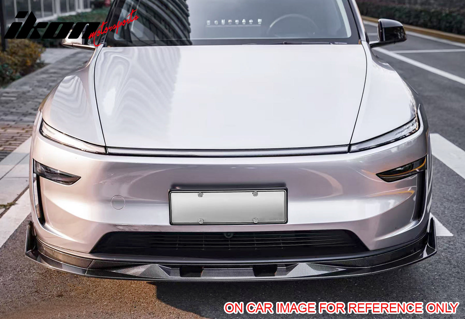 For 25-26 Tesla Model Y Front Bumper Lip Gloss Black Spoiler 3PC ABS V2 Splitter