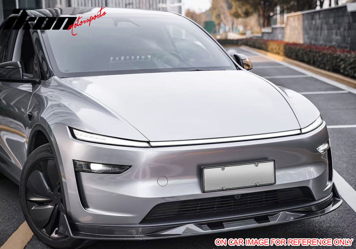 For 25-26 Tesla Model Y Front Bumper Lip Gloss Black Spoiler 3PC ABS V2 Splitter