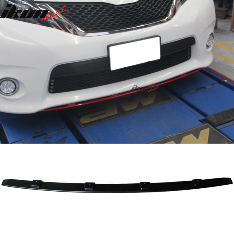 2013-2017 Toyota Sienna SE Sport Unpainted Black Front Bumper Lip ABS