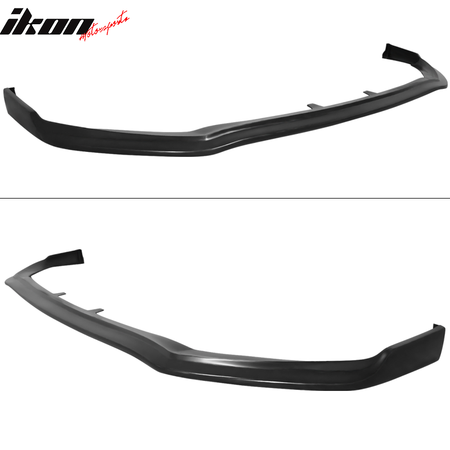 IKON MOTORSPORTS, Front Bumper Lip Compatible With 2018-2020 Toyota Sienna, CK Style Poly Urethane PU Unpainted Black Front Lip Spoiler, 2019