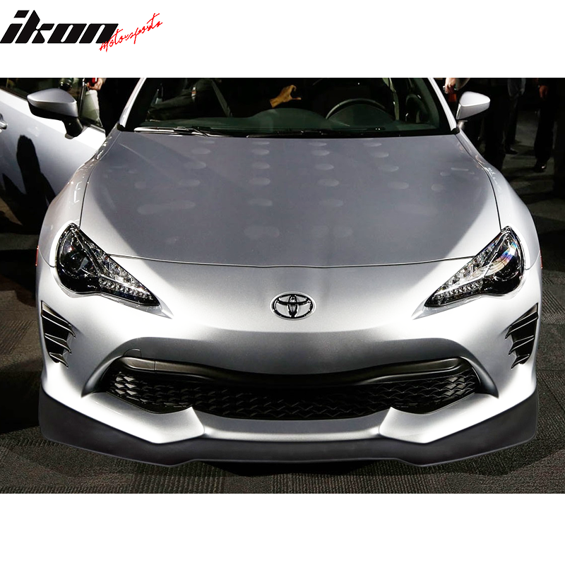 Front Bumper Lip Compatible With 2017-2020 Toyota 86, IKON V6 Style Black PU Front Lip Finisher Under Chin Spoiler Diffuser By IKON MOTORSPORTS