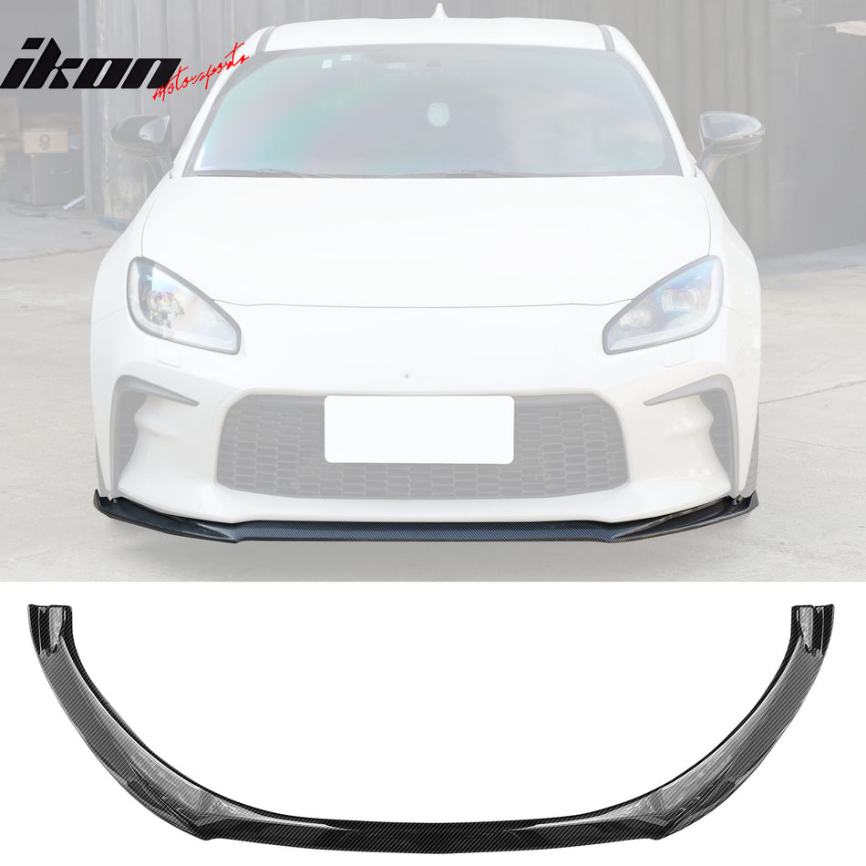 2022-2024 Toyota GR86 V7 Style Front Bumper Lip Carbon Fiber Print ABS