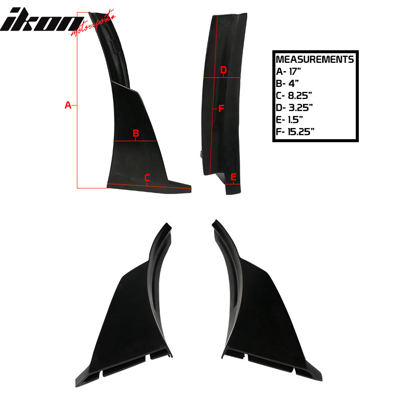 Universal IKON Style 2PCS Front Bumper Lip Splitter Corner Winglets Canard PU
