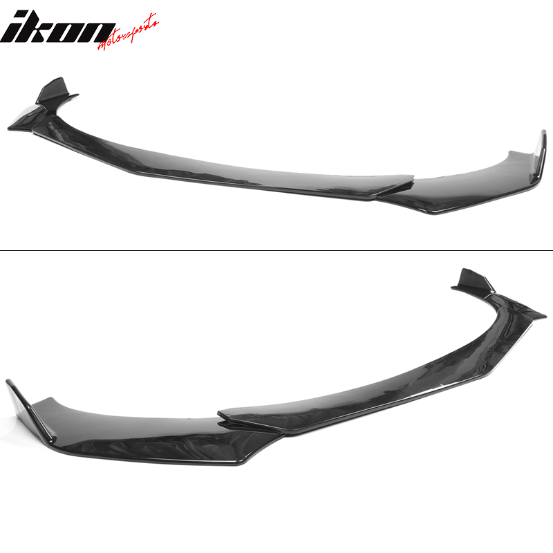 Universal B Style Front Bumper Lip Chin Spoiler Air Dam Carbon Fiber Print / Gloss Black