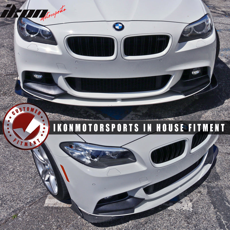 Front Bumper Lip Compatible With Universal Vehicles, Type 1 Black CF Front Lip Finisher Under Chin Spoiler Add On by IKON MOTORSPORTS