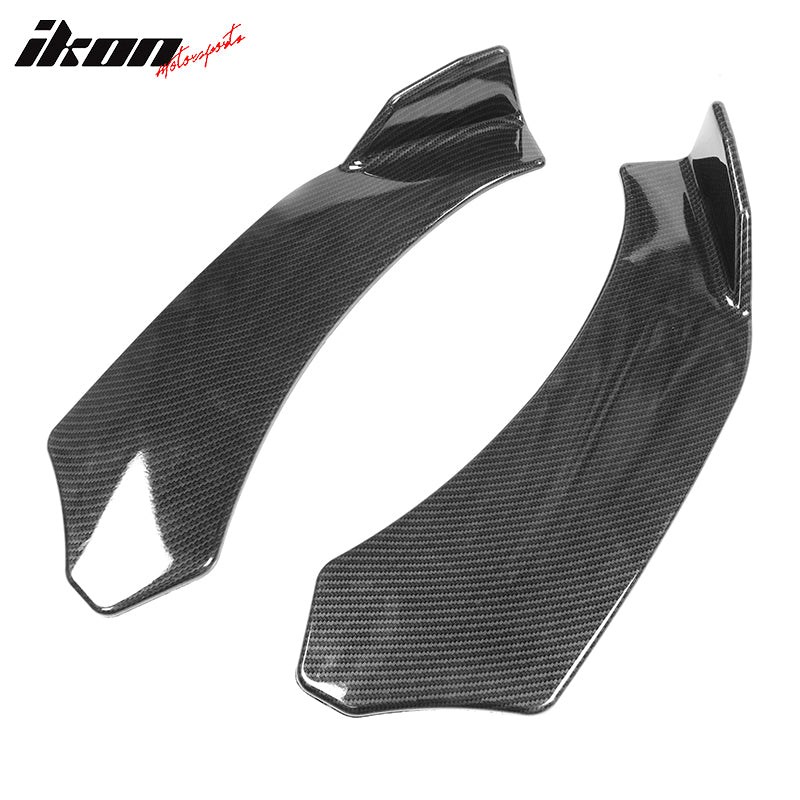 Universal Front Bumper Lip Body Protector Splitter with Carbon Fiber Print 2PC