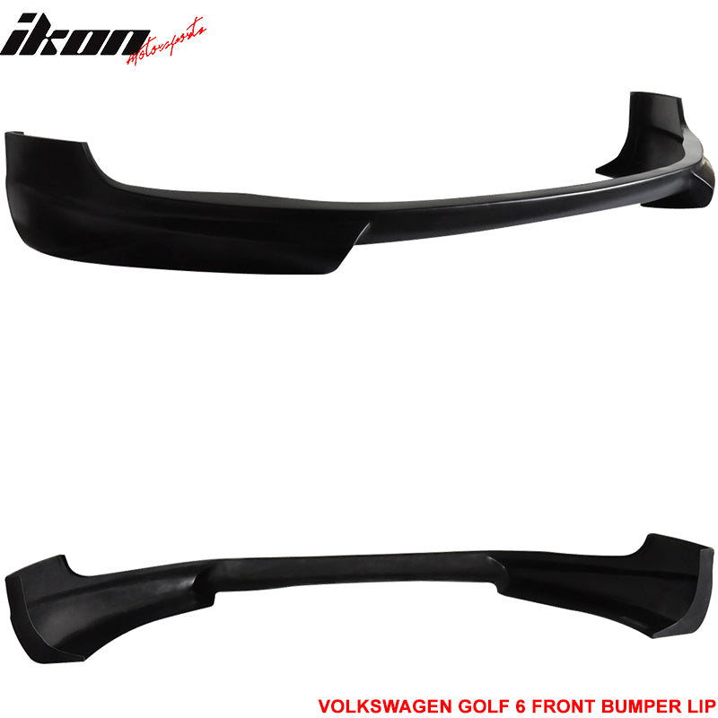 Front Bumper Lip Compatible With 2010-2014 Volkswagen Golf 6 & GTI,  Urethane PU Unpainted Black Front Lip Spoiler By IKON MOTORSPORTS, 2011  2012 2013 – Ikon Motorsports