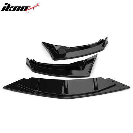 Fits 19-21 Volkswagen Jetta IKON V1 Front Bumper Lip Chin Spoiler Gloss Black PP