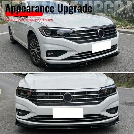 Fits 19-21 Volkswagen Jetta IKON V2 Front Bumper Lip Chin Spoiler Gloss Black PP