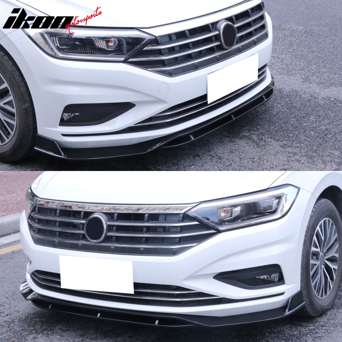 Fits 19-21 Volkswagen Jetta IKON V2 Front Bumper Lip Chin Spoiler Gloss Black PP
