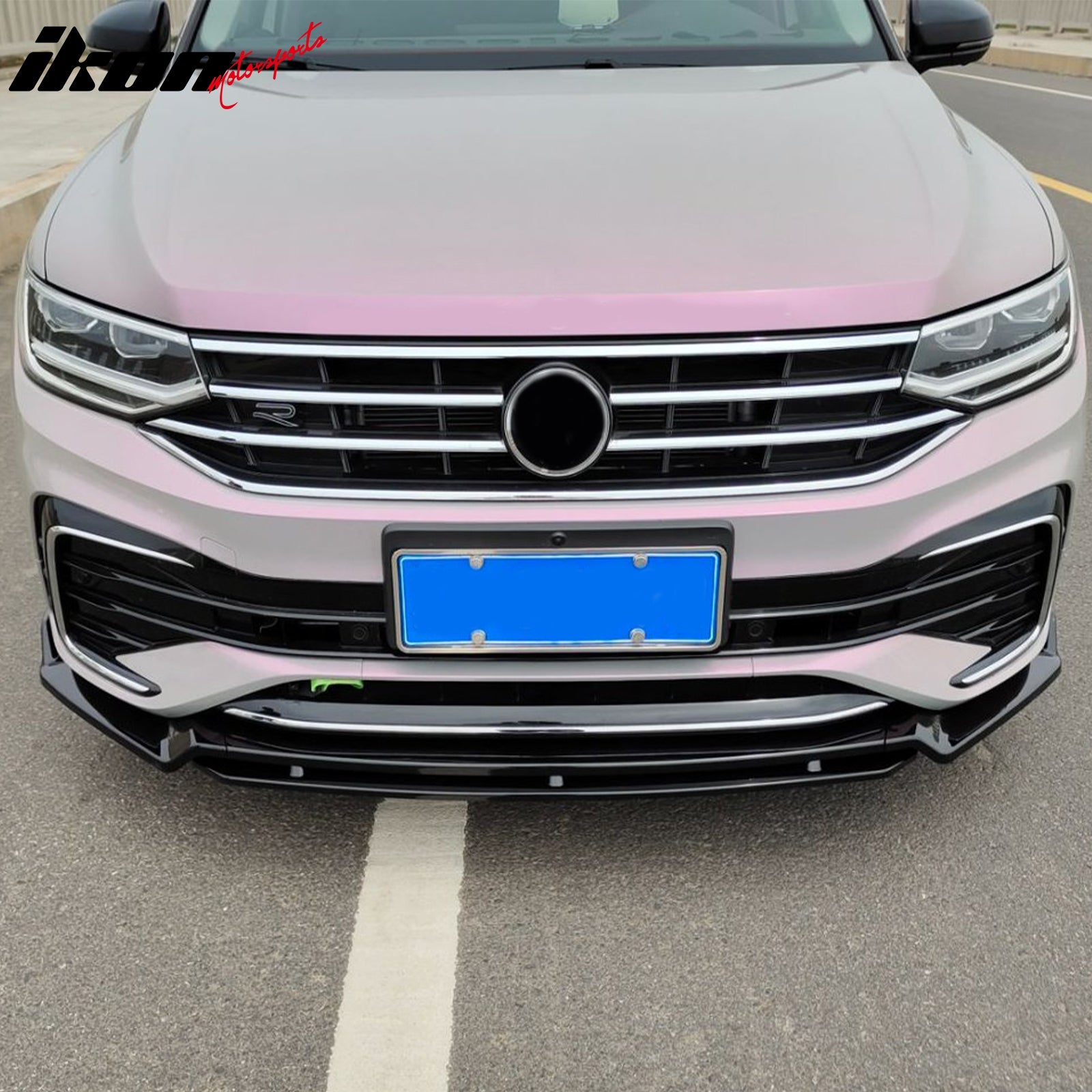 For 22-24 VW Tiguan SE SEL R-Line IKON Front Bumper Lip Chin Spoiler Gloss Black