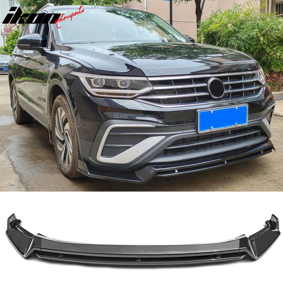 2022-2024 Volkswagen Tiguan SE S Wolfsburg IKON Style Gloss Black Front Bumper Lip PP