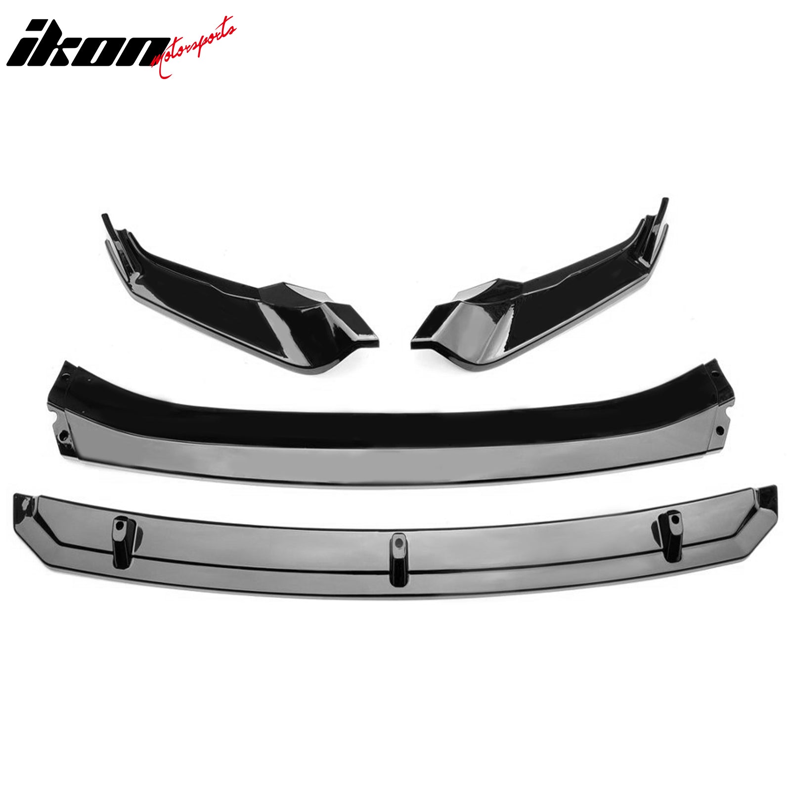 Fits 22-24 VW Tiguan S SE Base IKON Front Bumper Lip Chin Spoiler Gloss Black