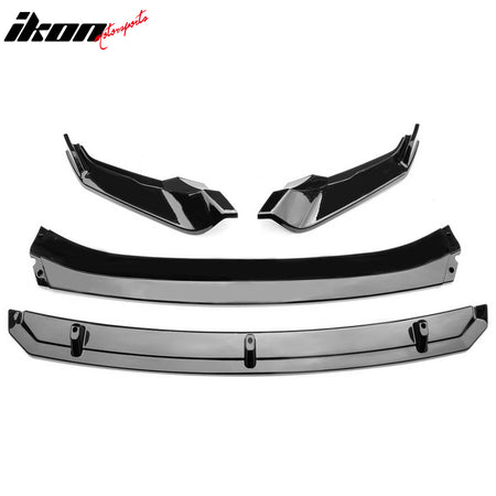 Fits 22-24 VW Tiguan S SE Base IKON Front Bumper Lip Chin Spoiler Gloss Black