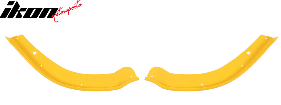 IKON MOTORSPORTS Front Aprons, Compatible with 2015-2023 Chrysler 300,  OE Style Yellow ABS Injection Add-on Front Bumper Lip Lower Side Spat Valance Winglet Canard Protector 2PCS