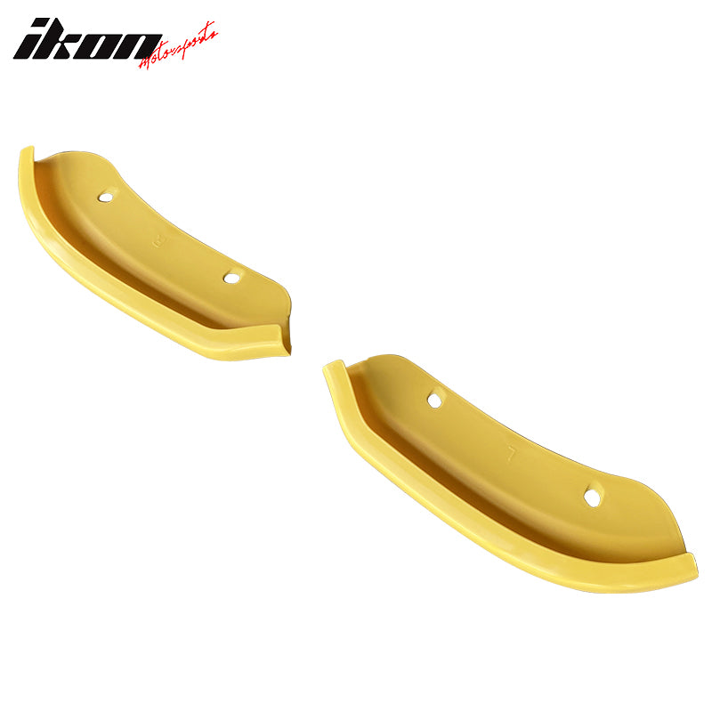 IKON MOTORSPORTS, 2PCS Front Bumper Lip Protector Compatible With 2015-2023 Dodge Challenger SRT Scat Pack, Front Bumper Lip Splitter Protector BodyKit Hellcat Style Yellow, 2016 2017 2018 2019 2020