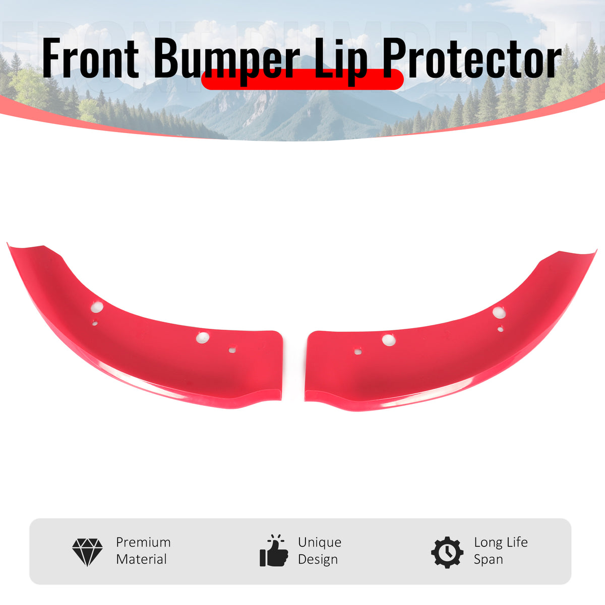 Fits 15-23 Dodge Charger Front Bumper Lip Spoiler Splitter Protector ABS Pink