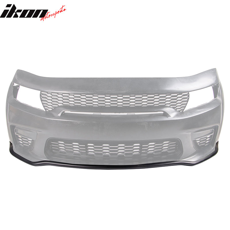 IKON MOTORSPORTS Front Bumper Lip Protector Compatible With 2020 2023 Dodge Charger Scat Pack 392 SRT Widebody Factory Style PP Polypropylene Splitter Protector 1PC 2021 Ikon Motorsports