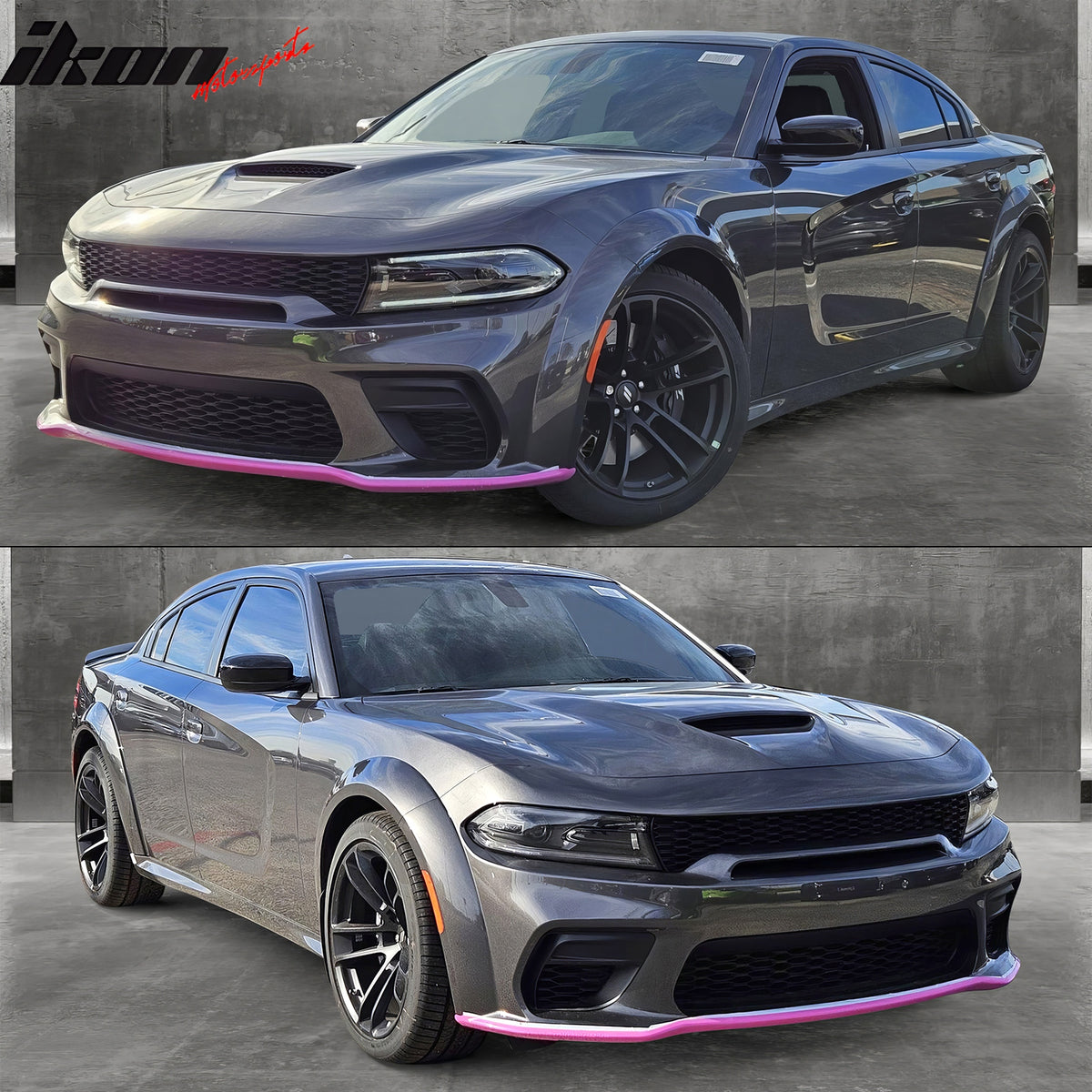Fits 20-23 Dodge Charger Widebody OE Style Front Bumper Splitter Protector Pink