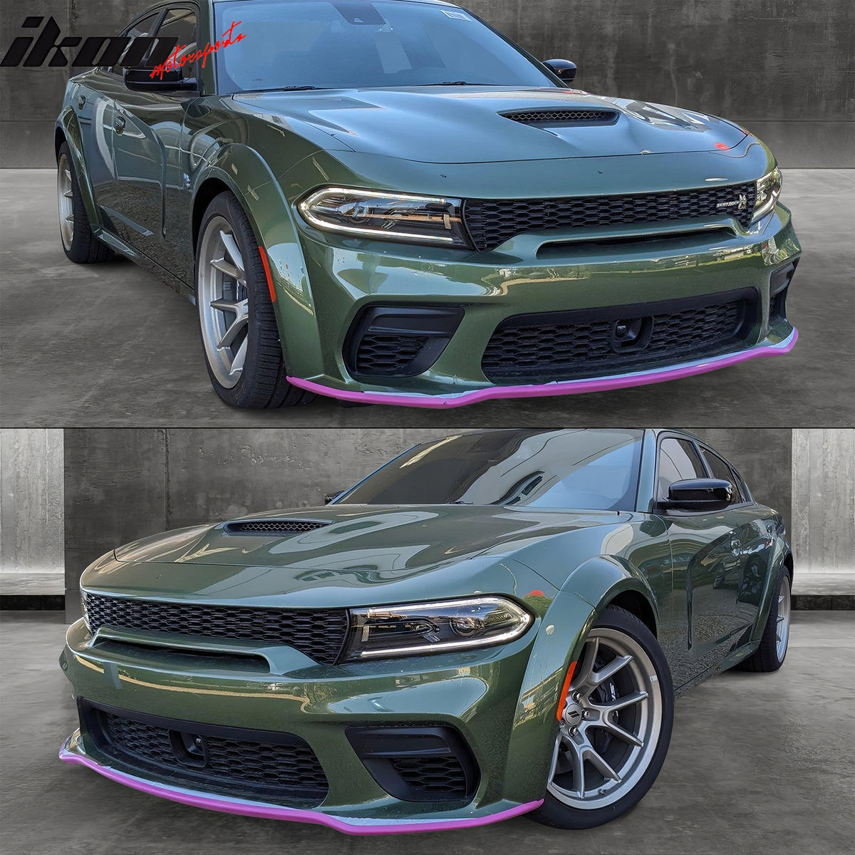 Fits 20-23 Dodge Charger Widebody OE Style Front Bumper Splitter Protector Pink