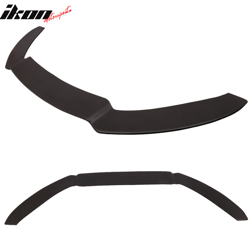 Front Lip & Splitter Rod Compatible With 2013-2014 Ford Focus ST, Coated Textured Matte Black ABS Spoiler Splitter Valance Chin Bodykit by IKON MOTORSPORTS