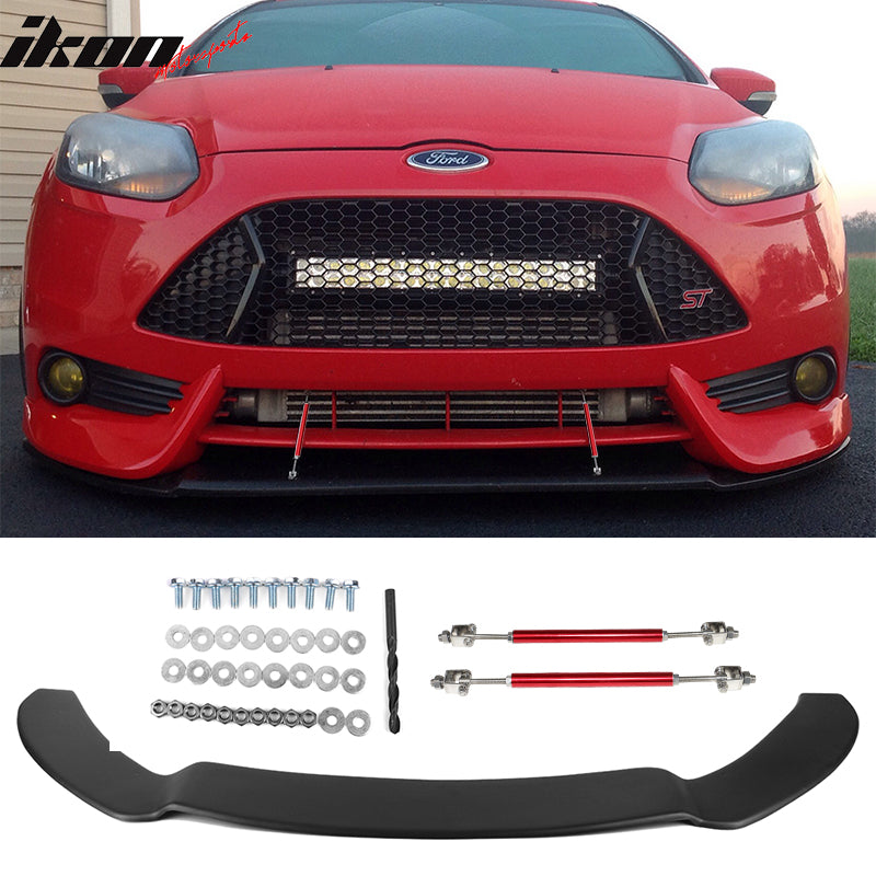 2013-2014 Ford Focus Front Splitter Lip Replacement PP & Red Rods