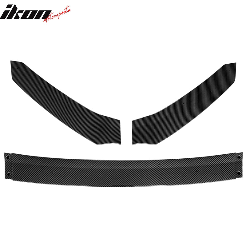 IKON MOTORSPORTS, Front Bumper Lip Compatible With 2017-2021 Honda Civic Hatchback & Si, 3PCS HFP Style PP Front Protector Air Dam Chin Spoiler