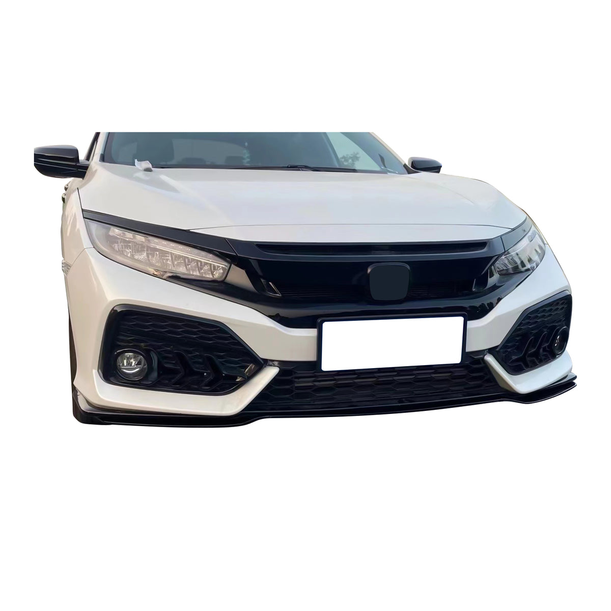 2017 Civic Hatchback Front Bumper IKON MOTORSPORTS, Front Bumper Lip Compatible With 2017-2021 Honda