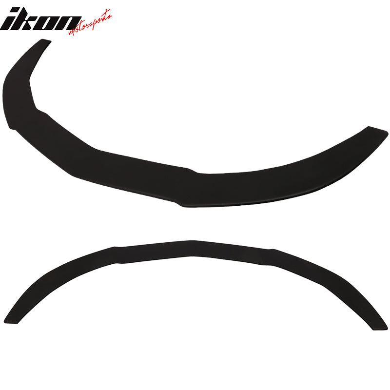 Front Lip & Splitter Rod Compatible With 2014-2018 Mercedes-Benz W117 CLA Class, Coated Textured Matte Black PVC Spoiler Splitter Valance Chin Bodykit by IKON MOTORSPORTS, 2015 2016 2017