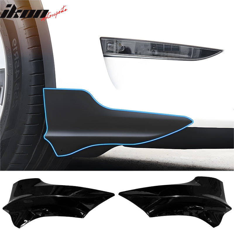 Fit 2017-2023 Tesla Model 3 Front Bumper Lip Splitter Winglets