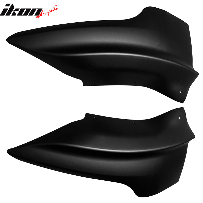 IKON MOTORSPORTS, Front Bumper Lip Splitter Winglets Compatible With 2020-2024 Tesla Model Y, 2PCS Front Bumper Lip Bodykit Splitter Canard Protector PP Matte Black, 2021 2022