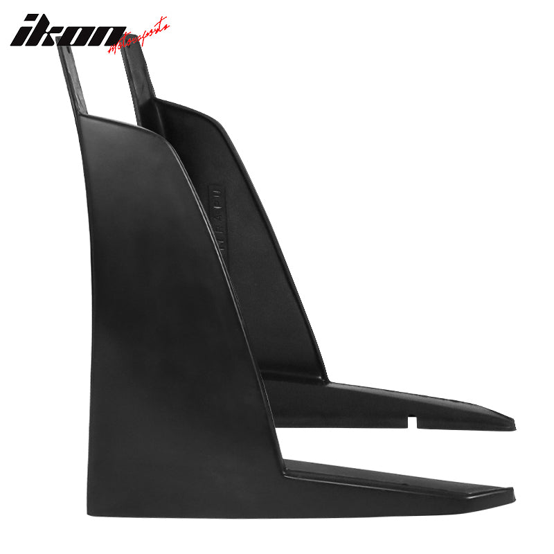 IKON MOTORSPORTS, Front Bumper Lip Splitter Winglets Compatible With 2011-2014 Dodge Charger, 2PCS Front Bumper Lip Bodykit Diffuser Splitter Canard Protector PU Unpainted Black RA Style, 2012 2013
