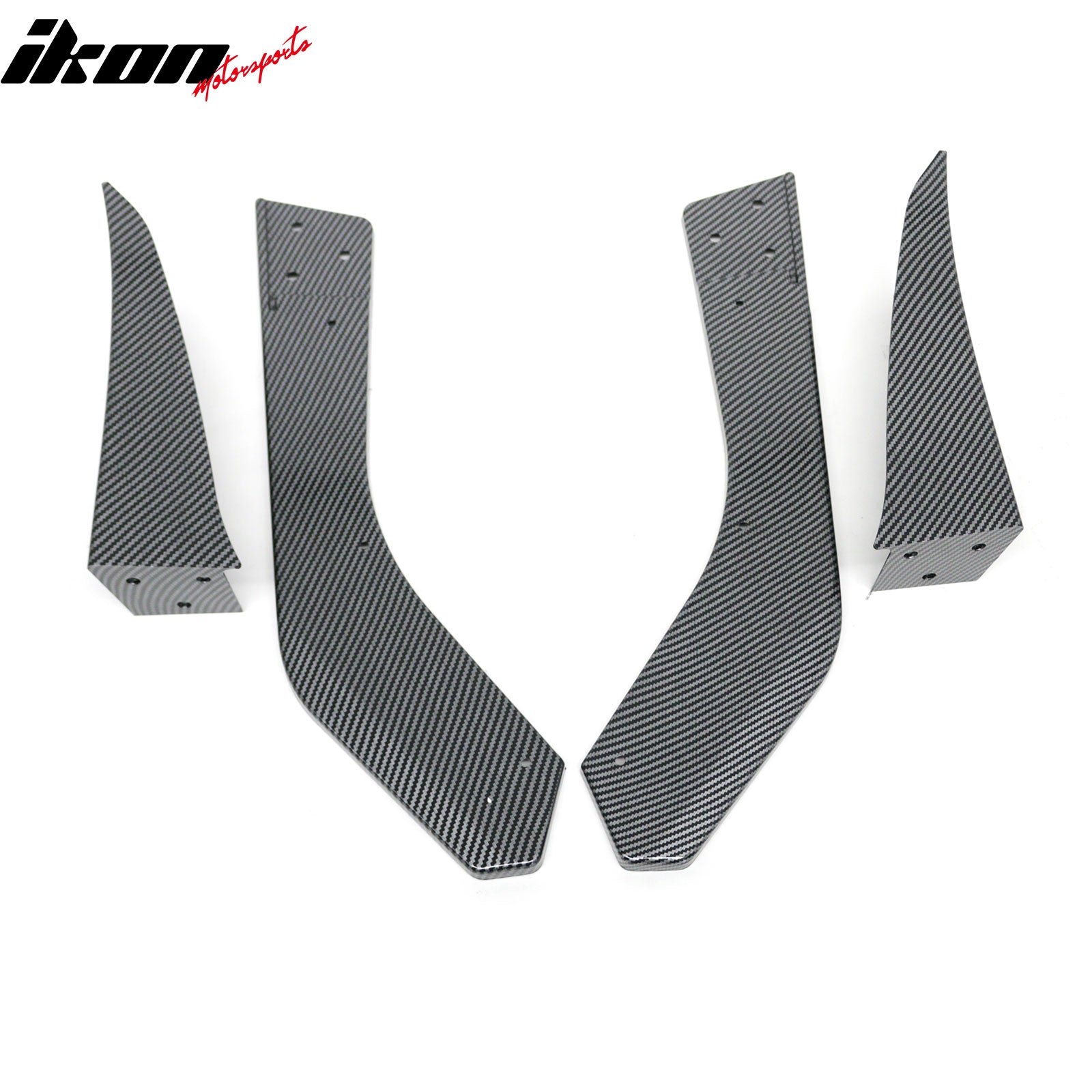 Fits 18-23 Ford Mustang Ecoboost/GT GT500 Front Winglets Carbon Fiber Print 2PCS
