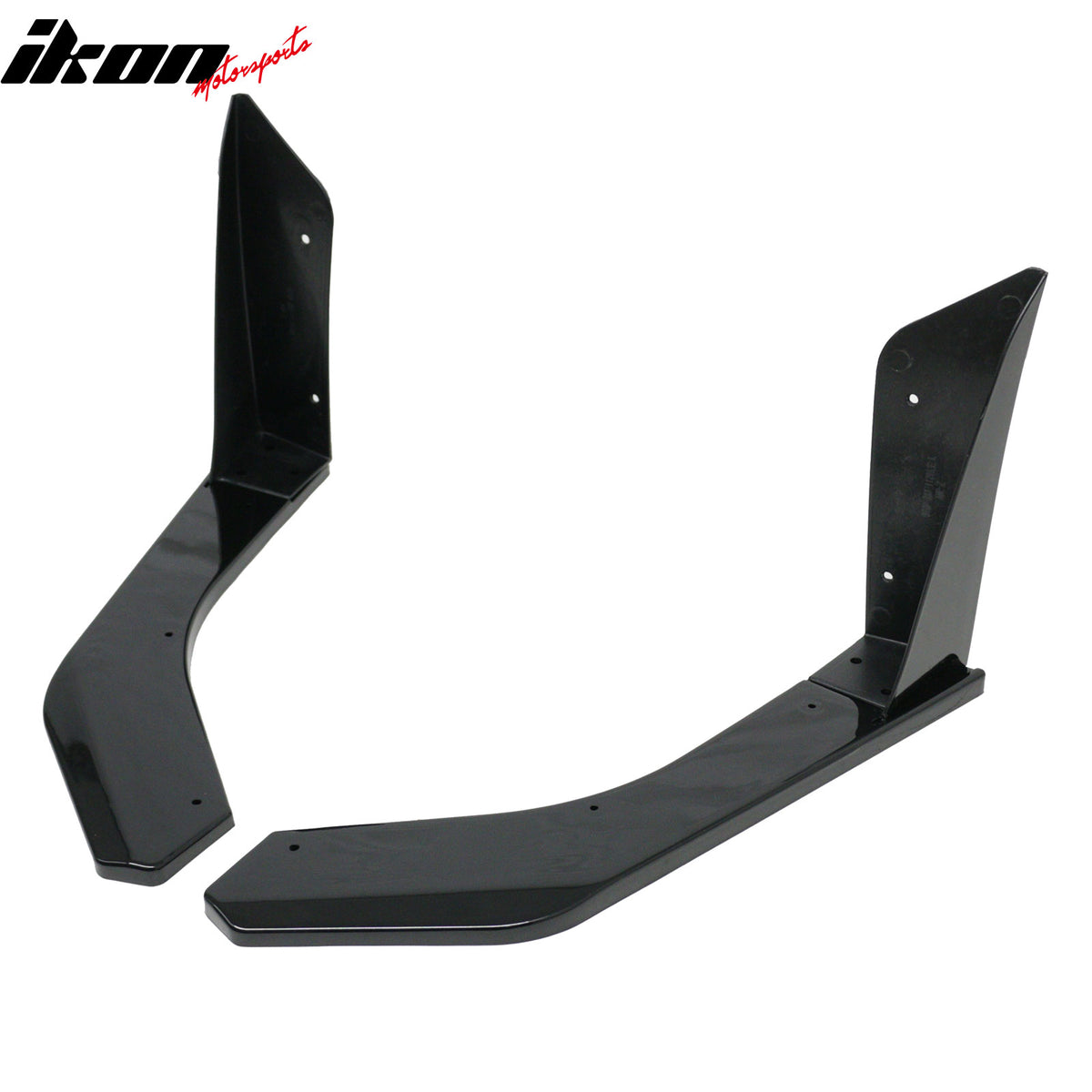 Fits 18-23 Ford Mustang Ecoboost/GT GT500 Front Bumper Winglets Gloss Black 2PCS