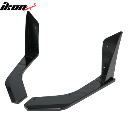Fits 18-23 Ford Mustang Ecoboost/GT GT500 Front Bumper Winglets Gloss Black 2PCS