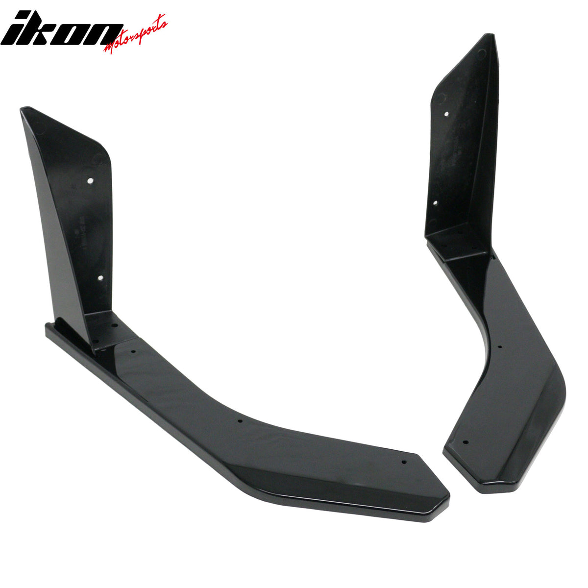 Fits 18-23 Ford Mustang Ecoboost/GT GT500 Front Bumper Winglets Gloss Black 2PCS