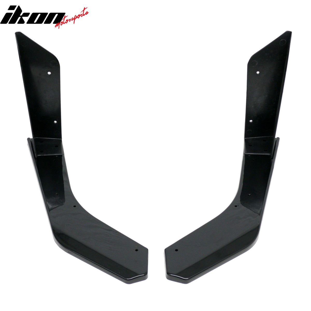 Fits 18-23 Ford Mustang Ecoboost/GT GT500 Front Bumper Winglets Gloss Black 2PCS