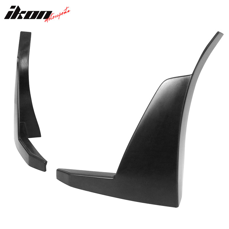 IKON MOTORSPORTS Front Bumper Winglets Compatible With 2003-2006 Infiniti G35, N1 Style Poly Urethane PU Guard Protection Finisher Under Chin Spoiler