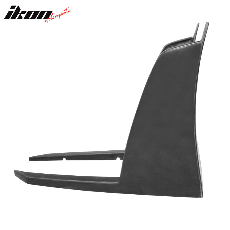 IKON MOTORSPORTS, Front Lip Splitter Winglets Compatible With 2014-2016 Scion TC, 2PCS Front Bumper Chin Winglets PU Poly Urethane Unpainted Black IKON V3 Style, 2015