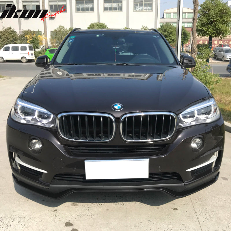 Front Kits Compatible With 2014-2018 BMW F15 X5 Base Non M-Tech Trims, MP Style PP Black Aero Kit Bumper Cover Conversion Bodykit by IKON MOTORSPORTS, 2015 2016 2017